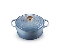 Le Creuset Signature Enamelled Cast Iron Round Casserole Dish With Lid, 24 cm, 4.2 Litre, Chambray, 21177244344441