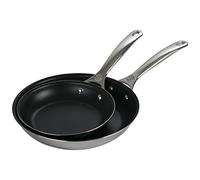 LE CREUSET Signature Lot de 2 poêles à frire anti-adhésives en acier inoxydable Argenté Ø 20 cm Ø 26 cm