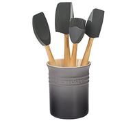 Le Creuset Silicone Craft Series Ensemble d'ustensiles avec Pot en grès, 5 pièces, huître