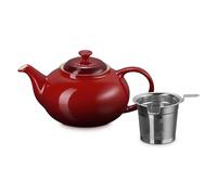 Le Creuset Théière en grès avec infuseur en acier inoxydable, 1,3 l, Cerise