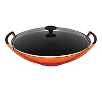 Le Creuset Wok en Fonte Émaillée avec Couvercle en Verre, 36 cm, 4,5 L, Volcanique, 25304360900460