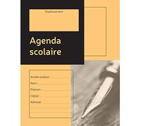 Le Dauphin - Réf. 52032D - 1 agenda scolaire de l'élève - Dimensions 17 x 22 cm - 39 semaines - 2 pages/semaine - page emploi du temps -72 pages coins perforés - couverture souple couleur noire/orange