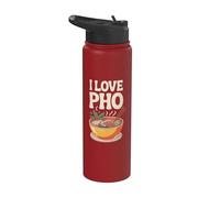 Le délice des amateurs de soupe vietnamienne I Love Pho Stainless Steel Insulated Water Bottle