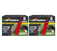 LE DETAUPEUR 16 Recharges Pour Piège Anti Taupes - Fonctionne Uniquement Avec Le Kit Complet DETAUPEUR - Efficace & Puissant - Utilisable Sous La Pluie & En Toute Sécurité RECHARG8X2