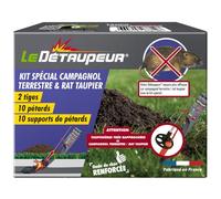 LE DETAUPEUR Kit Anti Campagnols 2 Tiges + 10 Recharges & Supports