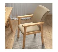 Le fauteuil, Mid-Century Modern Fabric Accent Chair with Linen Cushion and Backrest - Stylish Boho Office for Bedroom and Living Room Comfortable Dining with Arms(Beige)