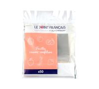 LE JOINT FRANÇAIS par HUTCHINSON - Feuilles couvre-confiture - Lot de 50 - Inclut élastiques et étiquettes adhésives - Pratique et organisé