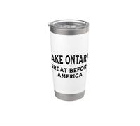 Le lac Ontario, « Grand avant l'Amérique », Fierté canadienne Gobelet isotherme en acier inoxydable double paroi