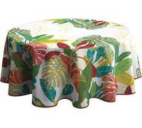 Le Linge de Jules Nappe Anti-Taches Acapulco - Ronde 160 cm, Multicolore Imprimée