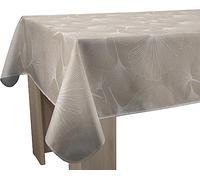 Le Linge de Jules Nappe Anti-Taches Biloba Ficelle - Rectangle 150 x 200 cm