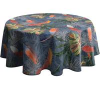 Le Linge de Jules Nappe Anti-Taches Cerrado - Ovale 150 x 240 cm, Rouge et Magnolia