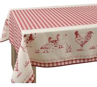 Le Linge de Jules Nappe Anti-Taches Ferme Rouge - Rectangle 150 x 350 cm