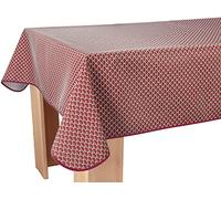 Le Linge de Jules Nappe Anti-Taches Paon Bordeaux - Rectangle 150 x 200 cm,