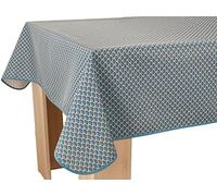 Le Linge de Jules Nappe Anti-Taches Paon foncé - Rectangle 150 x 350 cm, Bleu, Noir, Safran