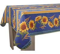 Le linge de Jules Nappe Anti-Taches Tournesol Bleu - Rectangle 150 x 200 cm