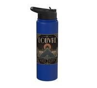 Le Louvre Paris France Art Déco Fond Noir Stainless Steel Insulated Water Bottle