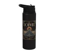 Le Louvre Paris France Art Déco Fond Noir Stainless Steel Insulated Water Bottle