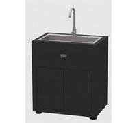 Le Marquier Meuble évier cuisine extérieure MC80PEVE13 – Évier intégré 80 x 55 cm – Noir