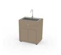 Meuble de cuisine extérieure LE MARQUIER ÉVIER INTÉGRÉ 80X55CM TAUPE MC80PEVE22
