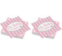 LE NAPPAGE ARTS DE LA TABLE 20 Serviettes en ouate 33x33cm 3plis Baby Love Rose (Lot de 2)