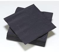 LE NAPPAGE ARTS DE LA TABLE 50 Serviettes en ouate 33x33cm 2plis Noir FSC, Cellulose, 33cm x 33cm (Lot de 5)
