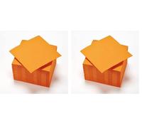 LE NAPPAGE ARTS DE LA TABLE 50 serviettes microgaufrées 24 x 25 cm 2 V 100% Nature Orange - FSC, 71310 (Lot de 2)