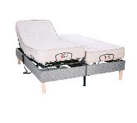 Le Nuit Paisible Duo - Sans tête de lit, Tissu, Le Rêve Ergo - Matelas Mémoire de forme, 2x90x200