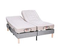 Le Nuit Paisible - Sans tête de lit, Tissu, 2x80x200, Le Rêve Idéal - Matelas Hybride Ressorts