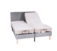 Le Nuit Paisible - Tissu, 2x80x200, Le Rêve Idéal - Matelas Hybride Ressorts, Tête de lit - Tapissier