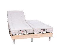 Le Nuit Technique - Bois, Tête de lit - Bois, Le Rêve Idéal - Matelas Hybride Ressorts, 2x90x200
