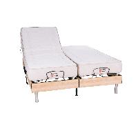 Le Nuit Technique Duo - Bois, Le Rêve Ergo - Matelas Mémoire de forme, Tête de lit - Bois, 2x80x200