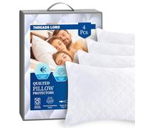 Le-Ostél Lot de 4 protège-oreillers - Protections d'oreiller ultra douces à fermeture éclair - Hypoallergéniques - En microfibre douce et respirante (50 x 75 cm)