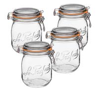 Le Parfait Bocal Super 750mL (24oz) en Verre Français avec Joint en Caoutchouc Hermétique et Fermeture à Loquet en Fil - Bocal de Mise en Conserve Sans BPA pour Cornichons, Fruits, Sauces et