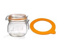 Le Parfait - Bocaux Super - 0,5L, Lot de 6 & Sachet de 10 rondelles Super - 85mm, Rouge