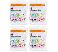 Le Parfait - Sachet de 6 couvercles pour confituriers - 82mm - modèles aléatoires (Lot de 4)