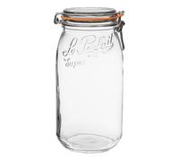 Le Parfait Super Jar - Bocal en verre français de 3 l, ouverture large, couvercle hermétique (3 l, 1 pack)