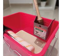 Le Pratiq'Brosse D70, Porte-Pinceaux et mini-Rouleaux pour peinture, Seau Rond et rectangulaire avec égouttoir Intégrée, Compatible pinceaux et rouleaux jusqu'à 60 mm de largeur