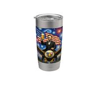 Le président américain Lincoln on Eagle Drinking Beer & USA Flag Gobelet isotherme en acier inoxydable double paroi