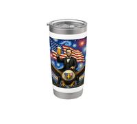 Le président américain Lincoln on Eagle Drinking Beer & USA Flag Gobelet isotherme en acier inoxydable double paroi