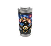 Le président américain Lincoln on Eagle Drinking Beer & USA Flag Gobelet isotherme en acier inoxydable double paroi