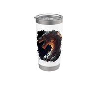 Le puissant chevalier dragon en feu Gobelet isotherme en acier inoxydable double paroi