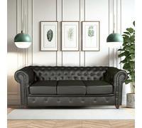 Le quai des affaires canapé Chesterfield 3 places - Noir