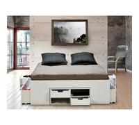 Le Quai des Affaires Lit 140 x 190 cm avec tiroirs - Blanc
