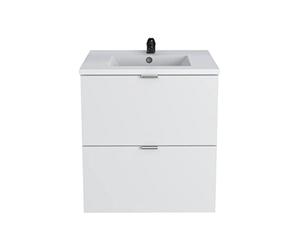 Le Quai des affaires Meuble sous-Vasque 2 tiroirs Malaga 60 cm + Vasque/Blanc