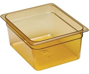 Le récipient Cambro GN 1/2, d'une profondeur de 150 mm et d'une capacité de 8,9 litres, est résistant à la chaleur jusqu'à 190 °C.