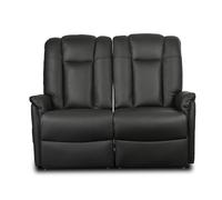 Le Réconfort Sofa - Inclinaison manuelle, 2 places, Cuir Noir - Canapé
