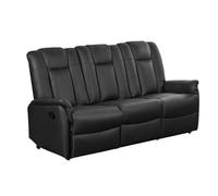 Le Réconfort Sofa - Inclinaison manuelle, 3 places, Cuir Noir - Canapé