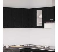 ""LE SOLDE""Armoire suspendue/Vaisselier Haut - PARAJ - Meuble mural moderne - avec étagère Lyon Chêne noir 57x57x60cm@45280