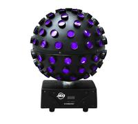 Le Starburst est une sphère à LEDs rotative au son de la musique produisant des faisceaux multicolores très nets. Noir