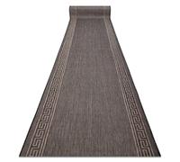 Le tapis de couloir SIZAL SION 20446 Cadre recque tissé à plat natural beige foncé 150 cm 150x930 cm